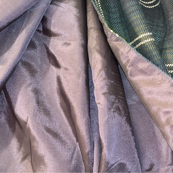 Talbots Vintage Fringe Wrap Plaid Tartan Wool Maxi Skirt Women Sz 12 Blue Green - Picture 12 of 12